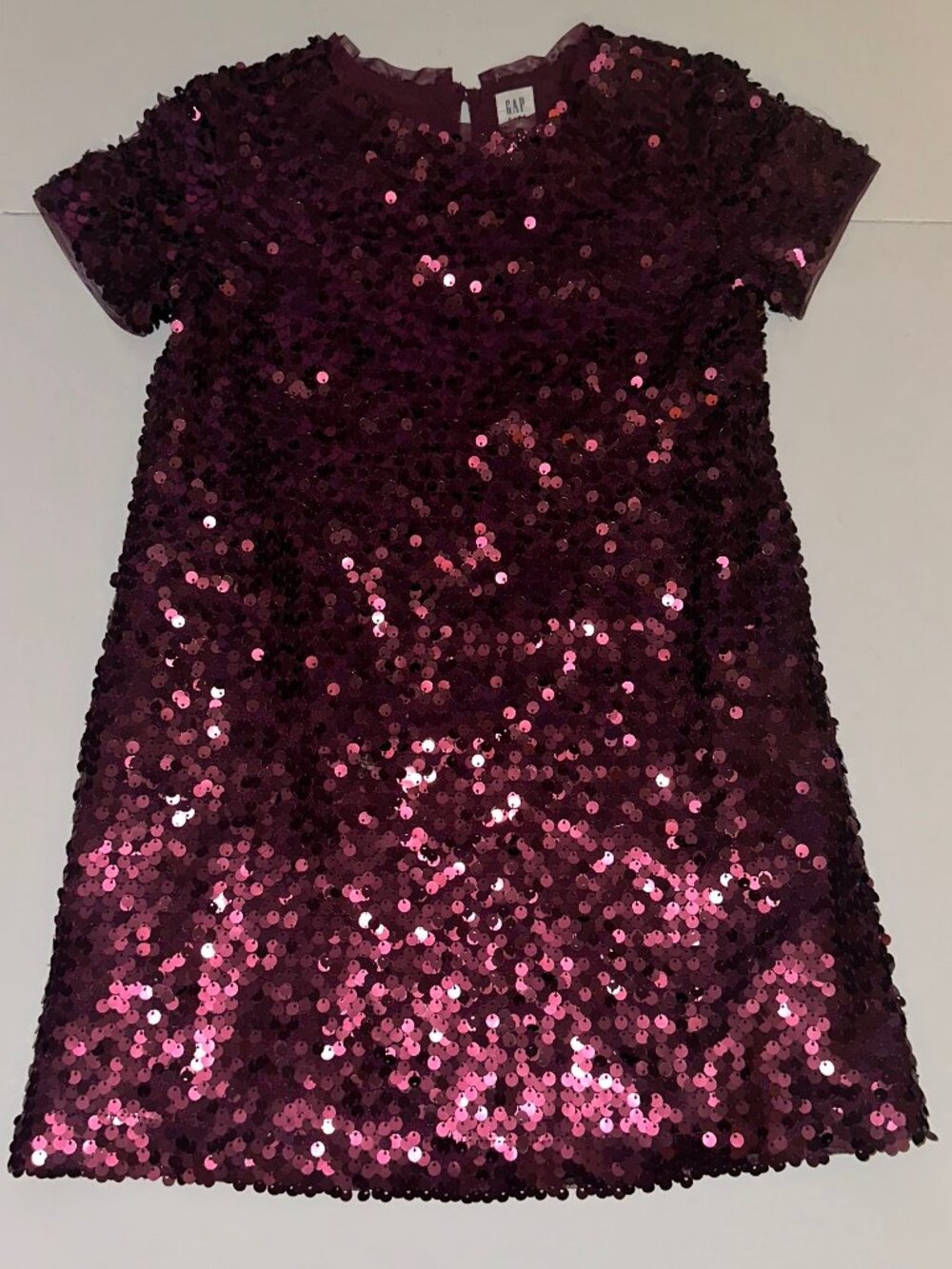 Gap Kids Girls Burgundy Sequin Party Dress Size ( S 6-7 ) Holiday Special